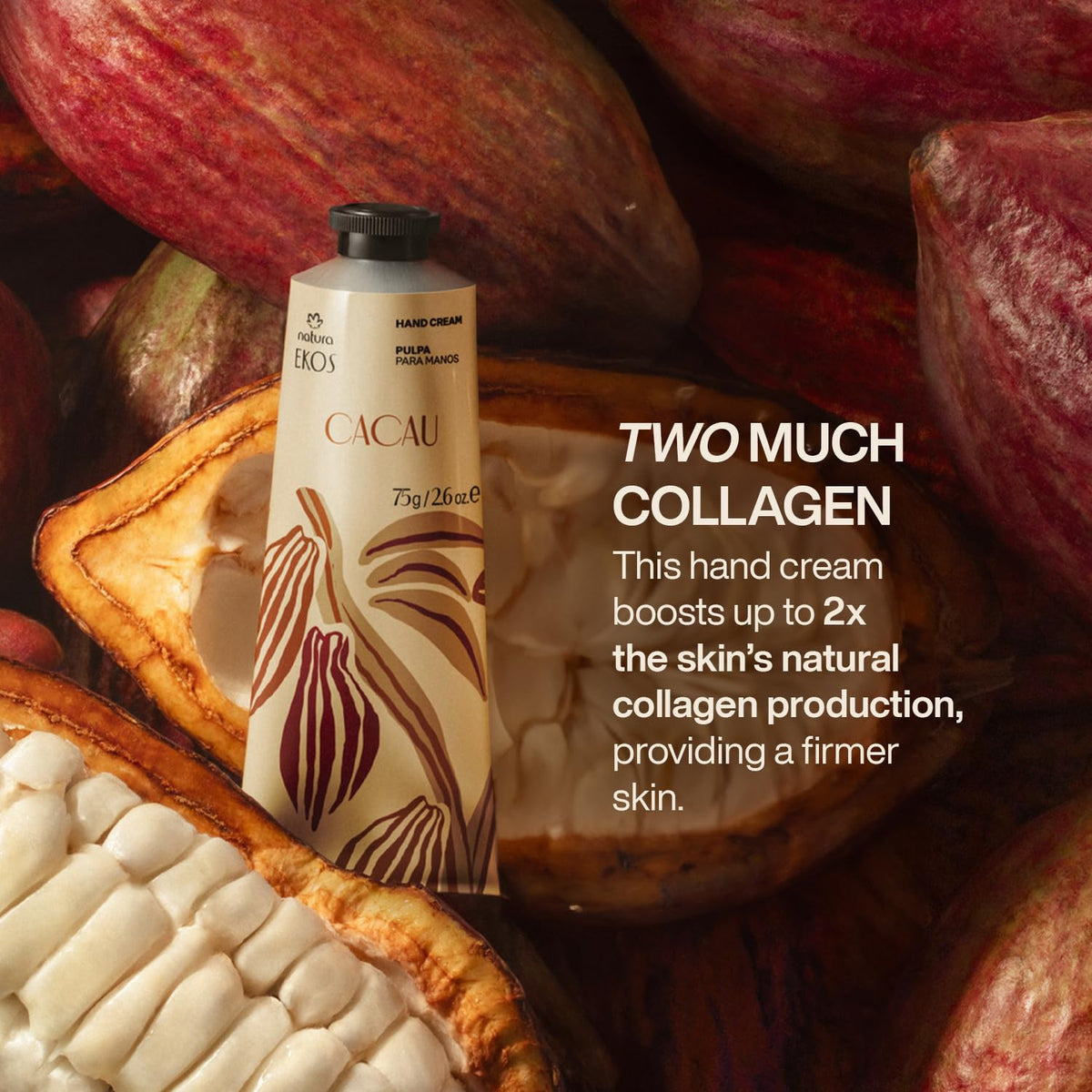 natura Ekos Cacau Hand Cream tube side view