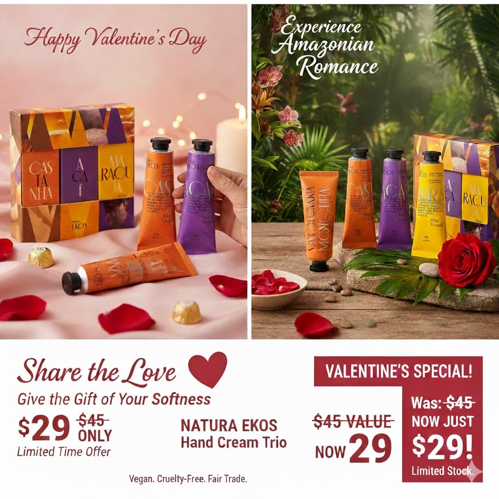 natura hand creams with tropical fruits background