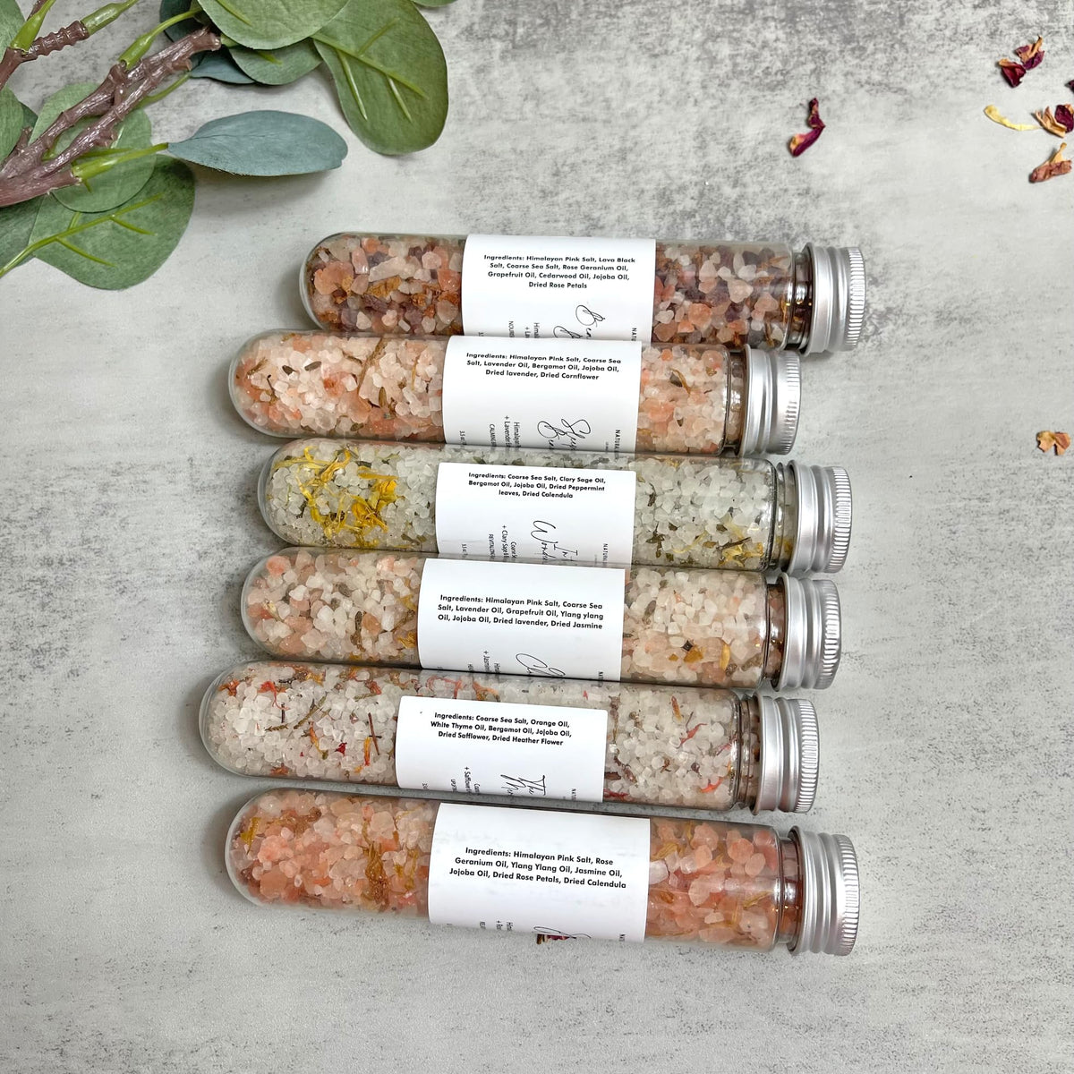 NATURAL AMOR bath salt gift set ready for gifting