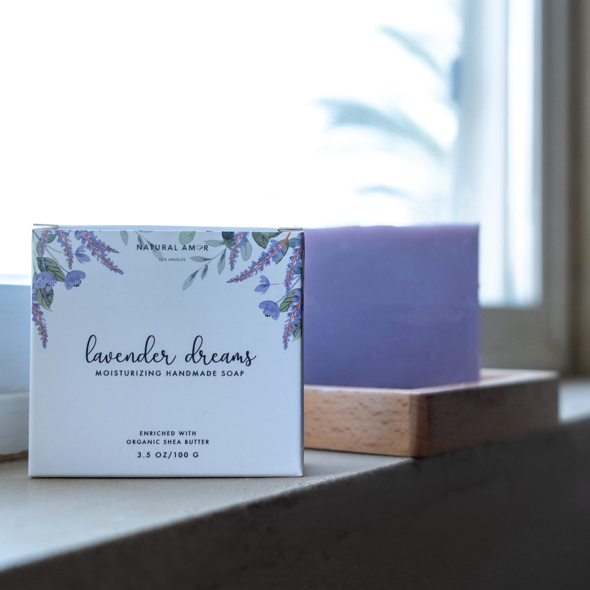 NATURAL AMOR Lavender Spa Gift Set with all products displayed
