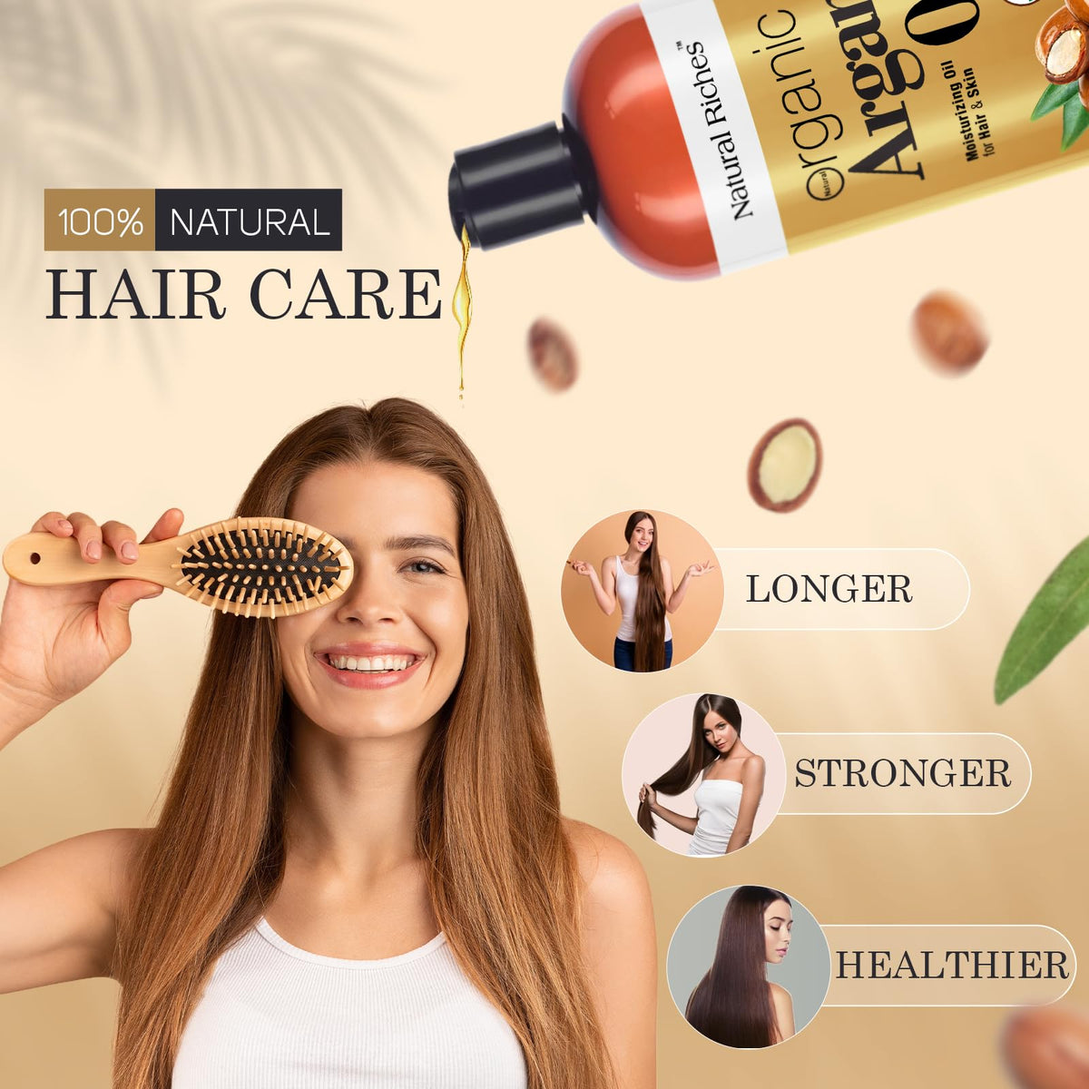 Natural Riches Moroccan Argan Oil applied to hair