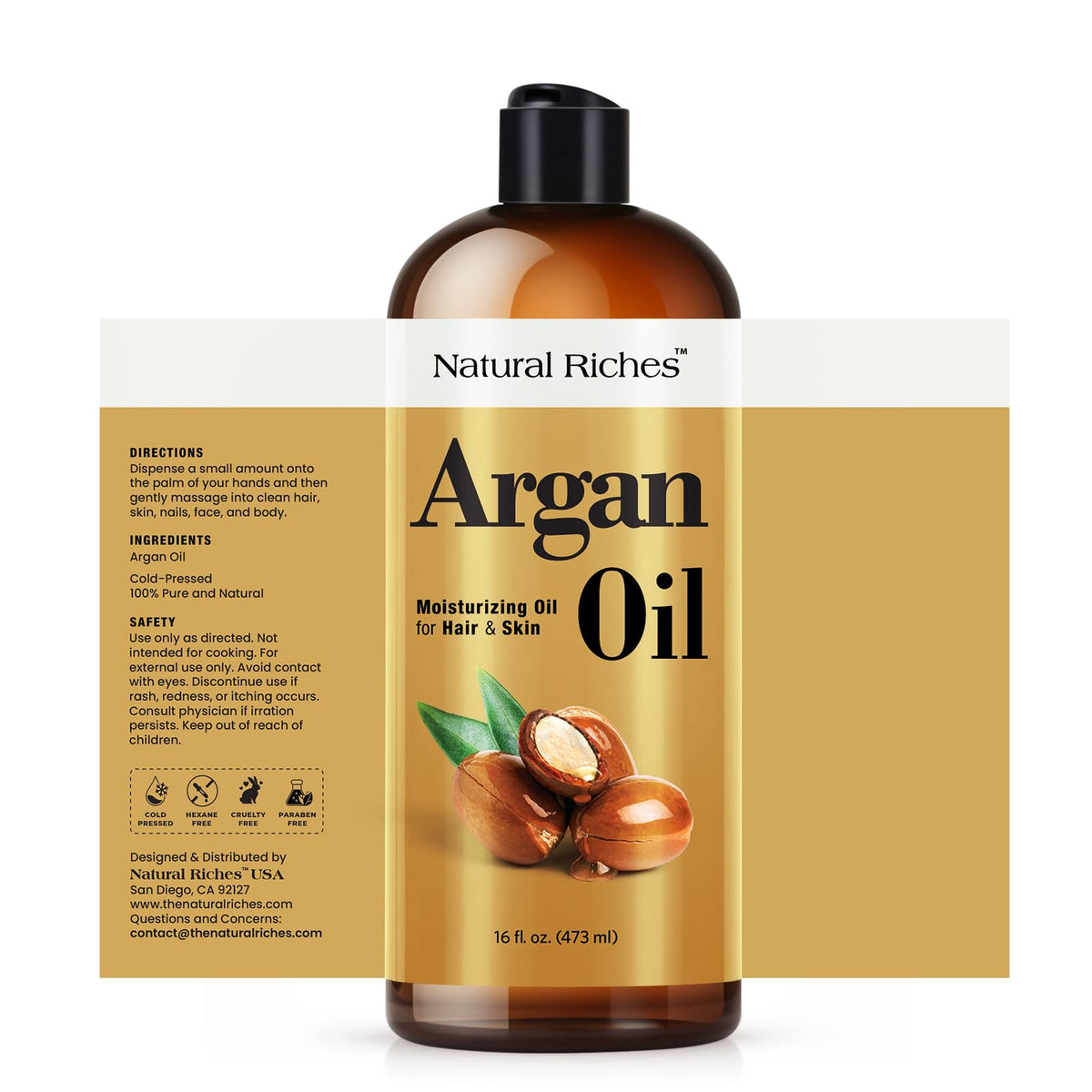 Natural Riches Moroccan Argan Oil bottle with dropper