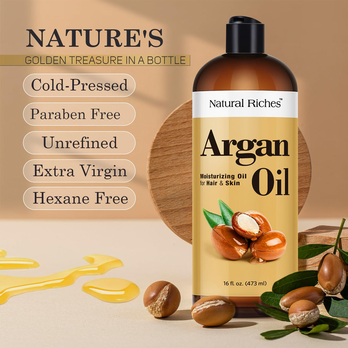 Natural Riches Moroccan Argan Oil close-up of texture
