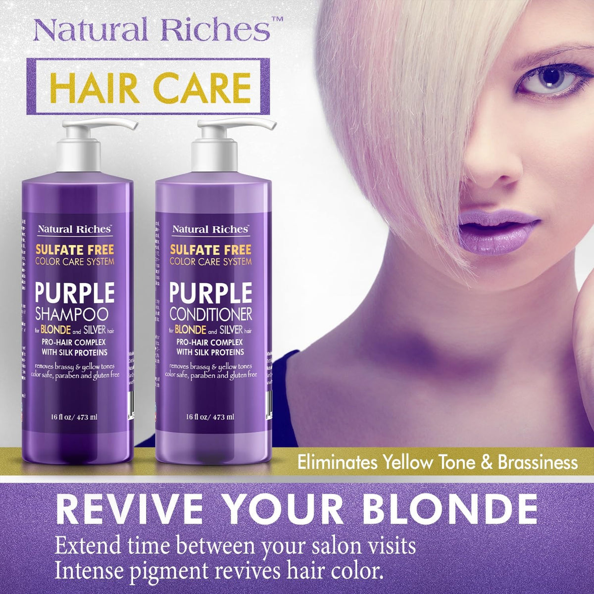Natural Riches Purple Conditioner 16 Fl Oz front view