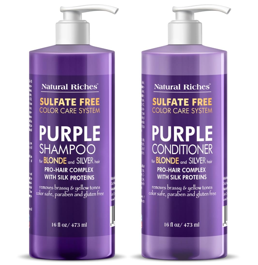 Natural Riches Purple Shampoo 16 Fl Oz front view