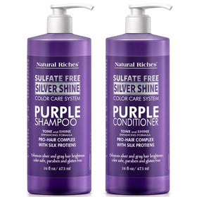Natural Riches Purple Shampoo and Conditioner Set front view