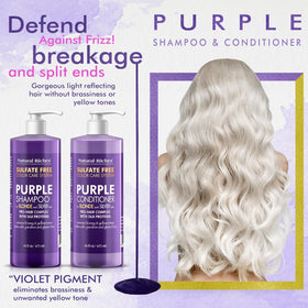 Natural Riches Purple Shampoo and Conditioner set packaging