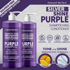 Natural Riches Purple Shampoo and Conditioner Set packaging