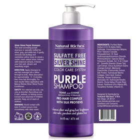 Natural Riches Purple Shampoo bottle close-up