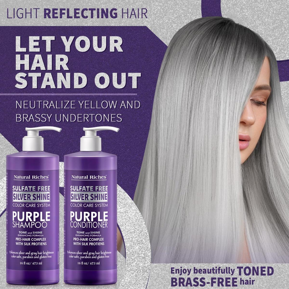 Natural Riches Purple Shampoo texture on hand