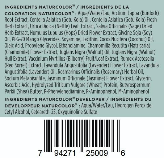 Naturcolor Haircolor Light Turmeric Blonde 4oz packaging details