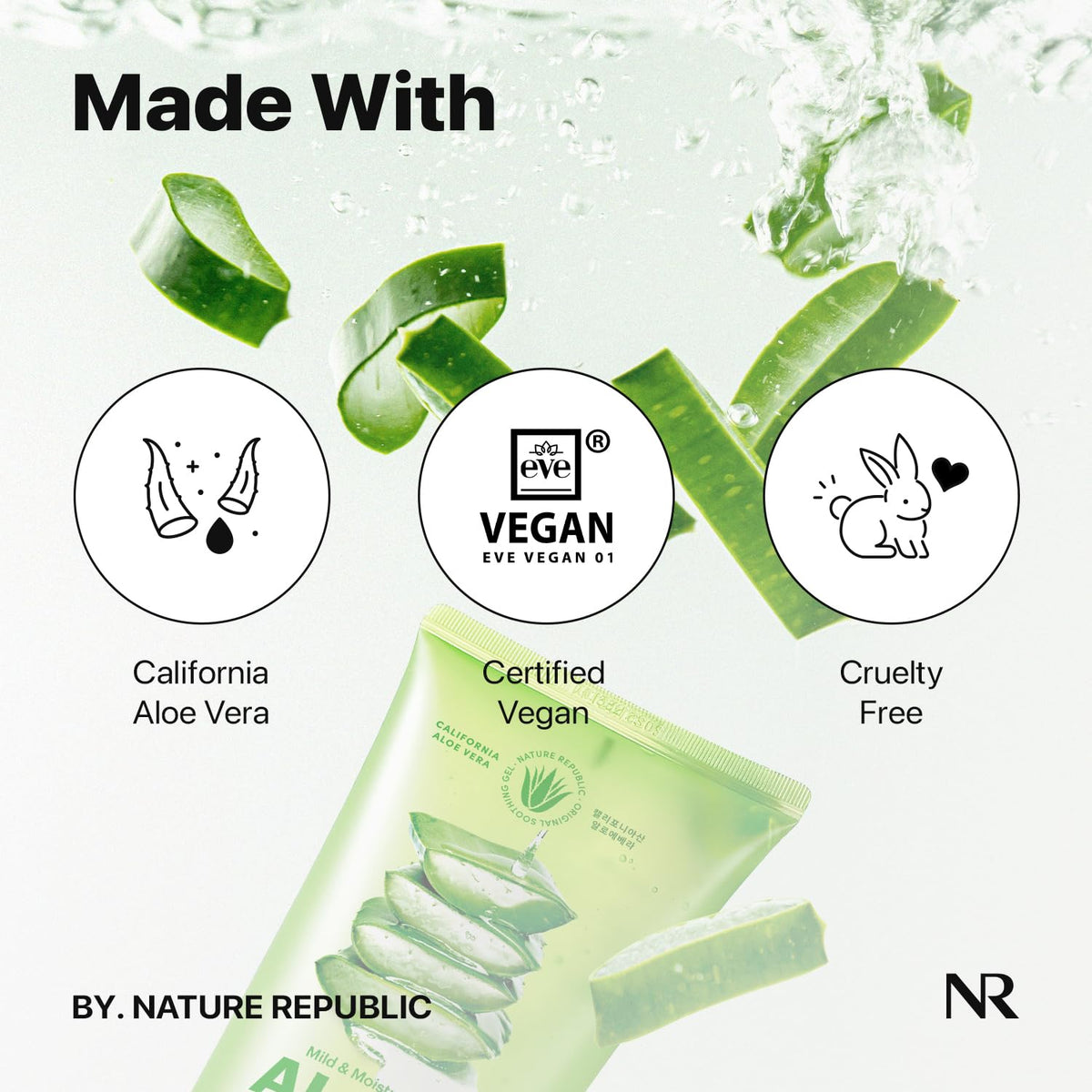 Nature Republic Aloe Vera Gel application on skin