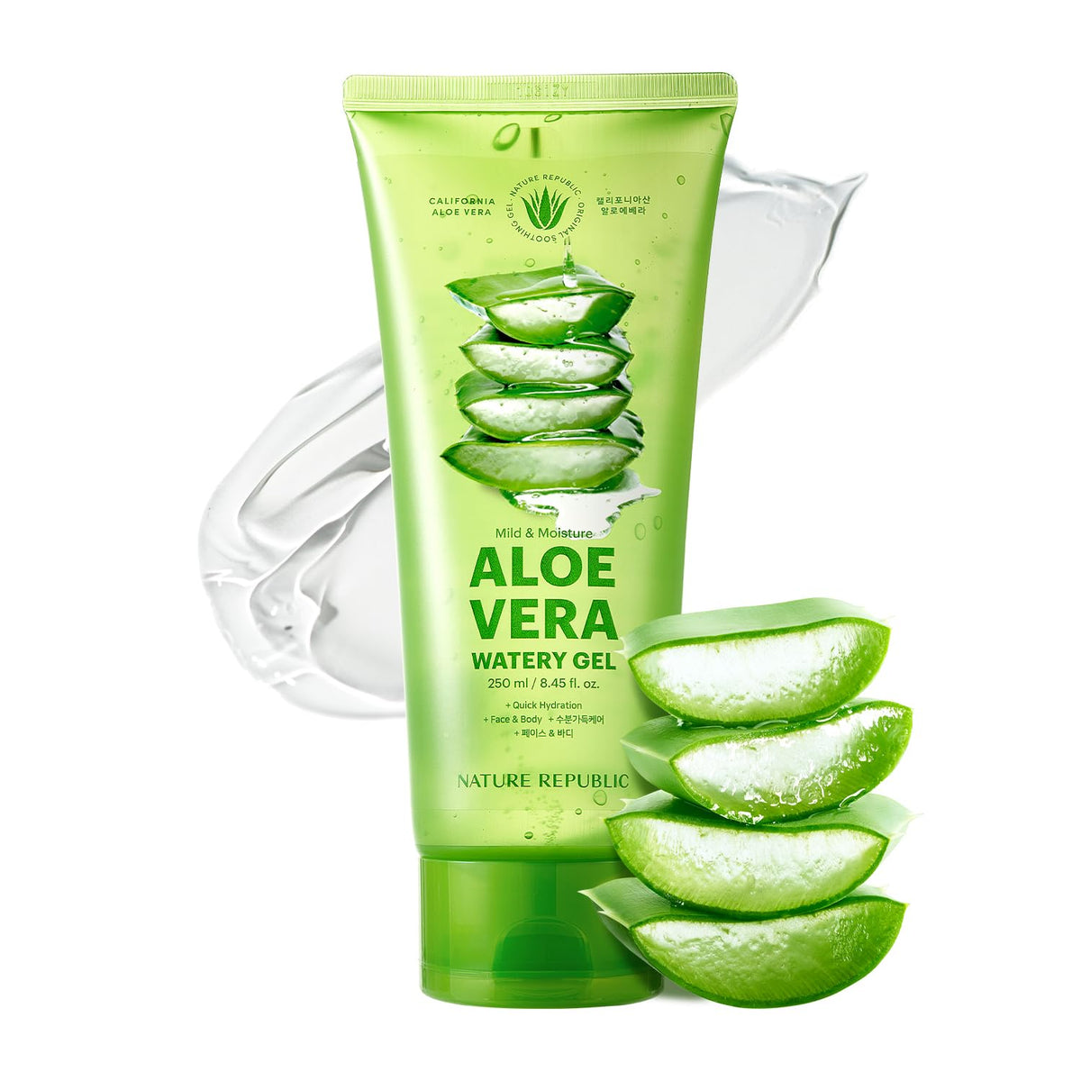 Nature Republic Aloe Vera Watery Gel 92% front view in tube