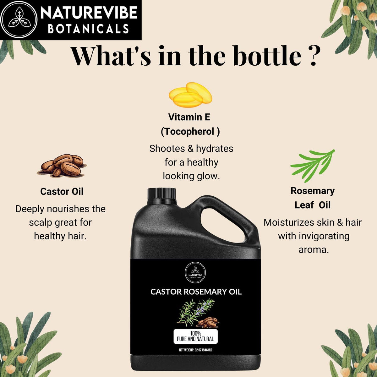 Naturevibe Botanicals Castor Rosemary Oil on skin