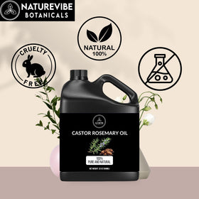 Naturevibe Botanicals Castor Rosemary Oil resealable jar