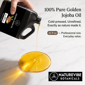 Naturevibe Botanicals Golden Jojoba Oil 32 oz close-up of cap