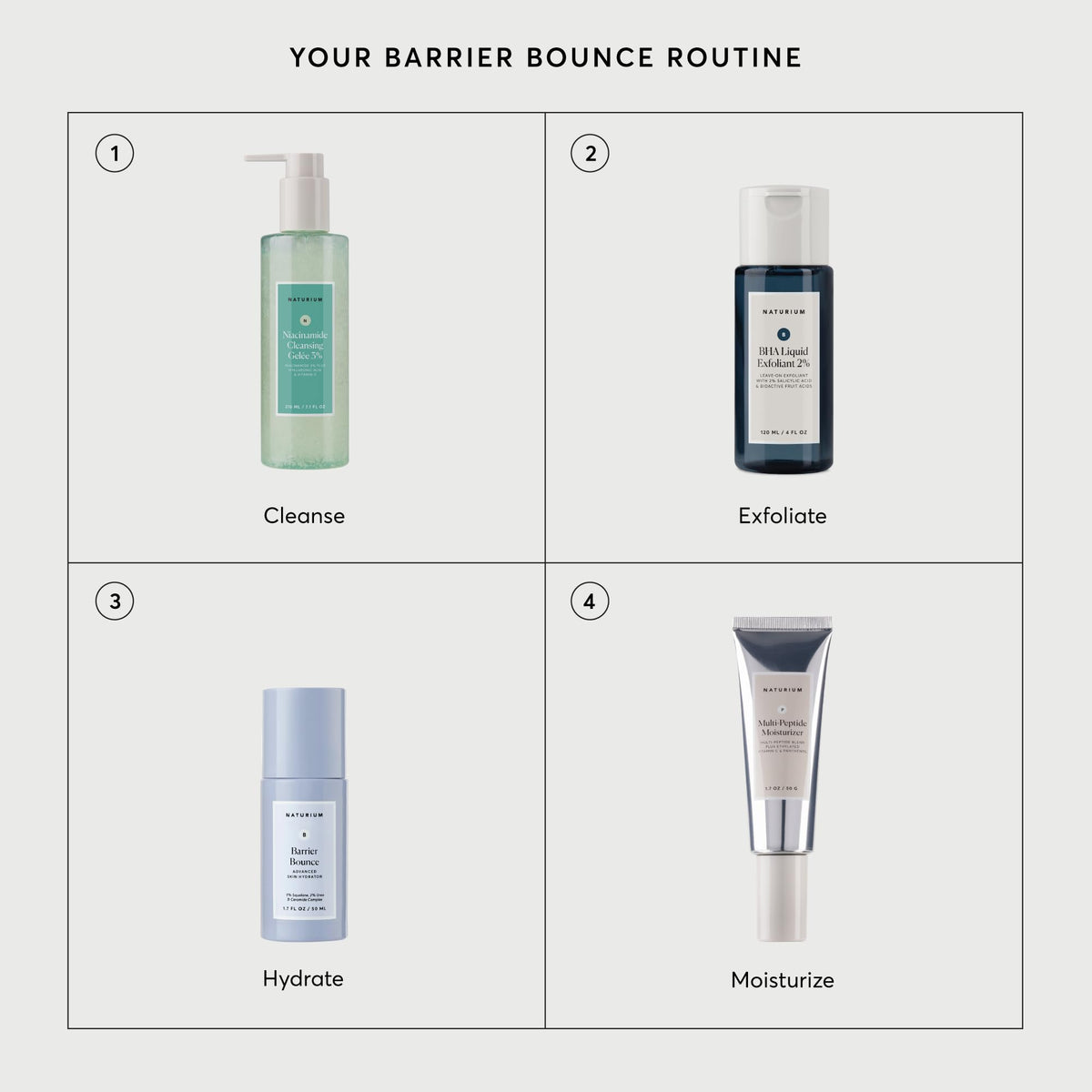 Naturium Barrier Bounce Serum with ingredients on display
