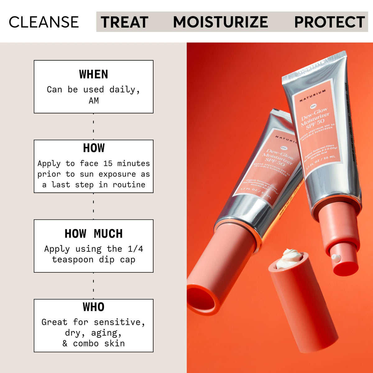 Naturium Dew-Glow Moisturizer SPF 50 back view
