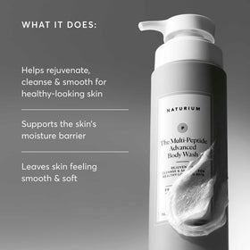 Naturium Multi-Peptide Advanced Body Wash 500 mL with lather in hands