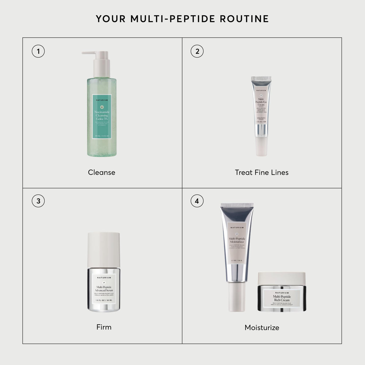 Naturium Multi-Peptide Advanced Serum 1 oz with other skincare products