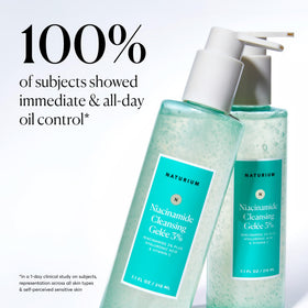 Naturium Niacinamide Cleansing Gelée 3% on a bathroom counter