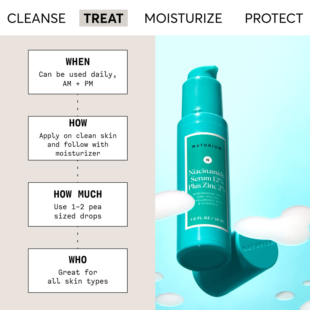 Naturium Niacinamide Face Serum packaging side view