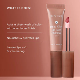Naturium Phyto-Glow Lip Balm Shimmer 10 mL with doe foot applicator