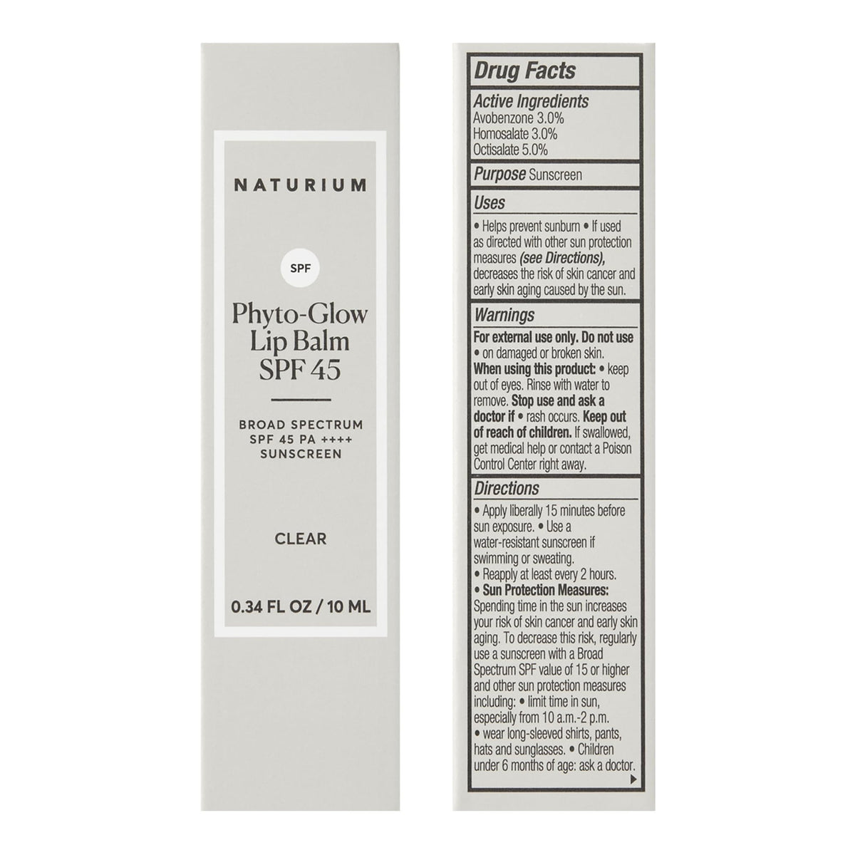 Naturium Phyto-Glow Lip Balm SPF 45 clear balm texture close-up