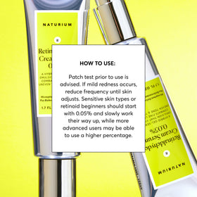Naturium Retinaldehyde Cream Serum 0.15% application on skin
