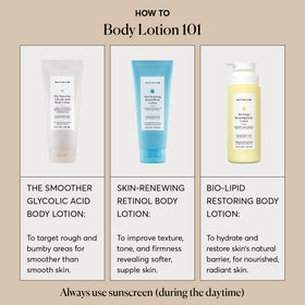 Naturium The Smoother Glycolic Acid Body Lotion on a bathroom counter