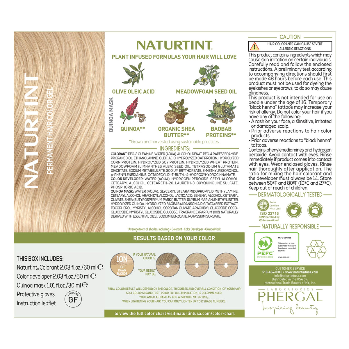 Naturtint 10N Light Dawn Blonde hair colour result on model