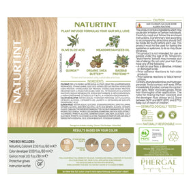 Naturtint 10N Light Dawn Blonde product details on back of packaging