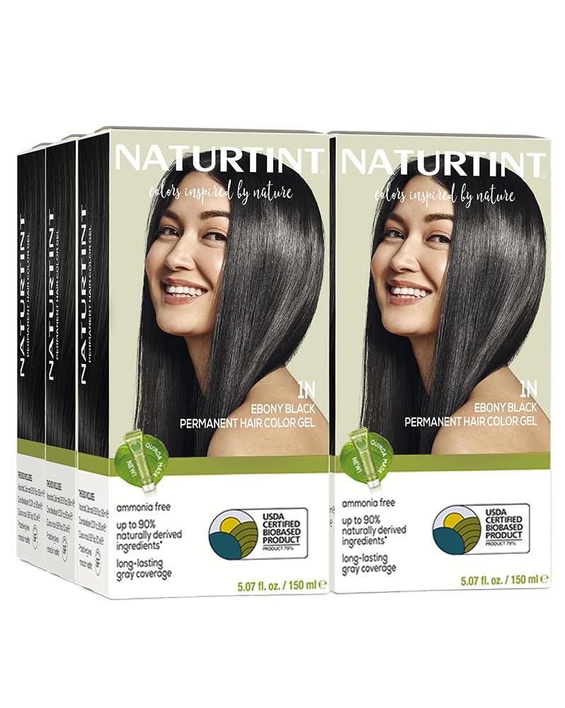 Naturtint 1N Ebony Black Permanent Hair Color Pack front view