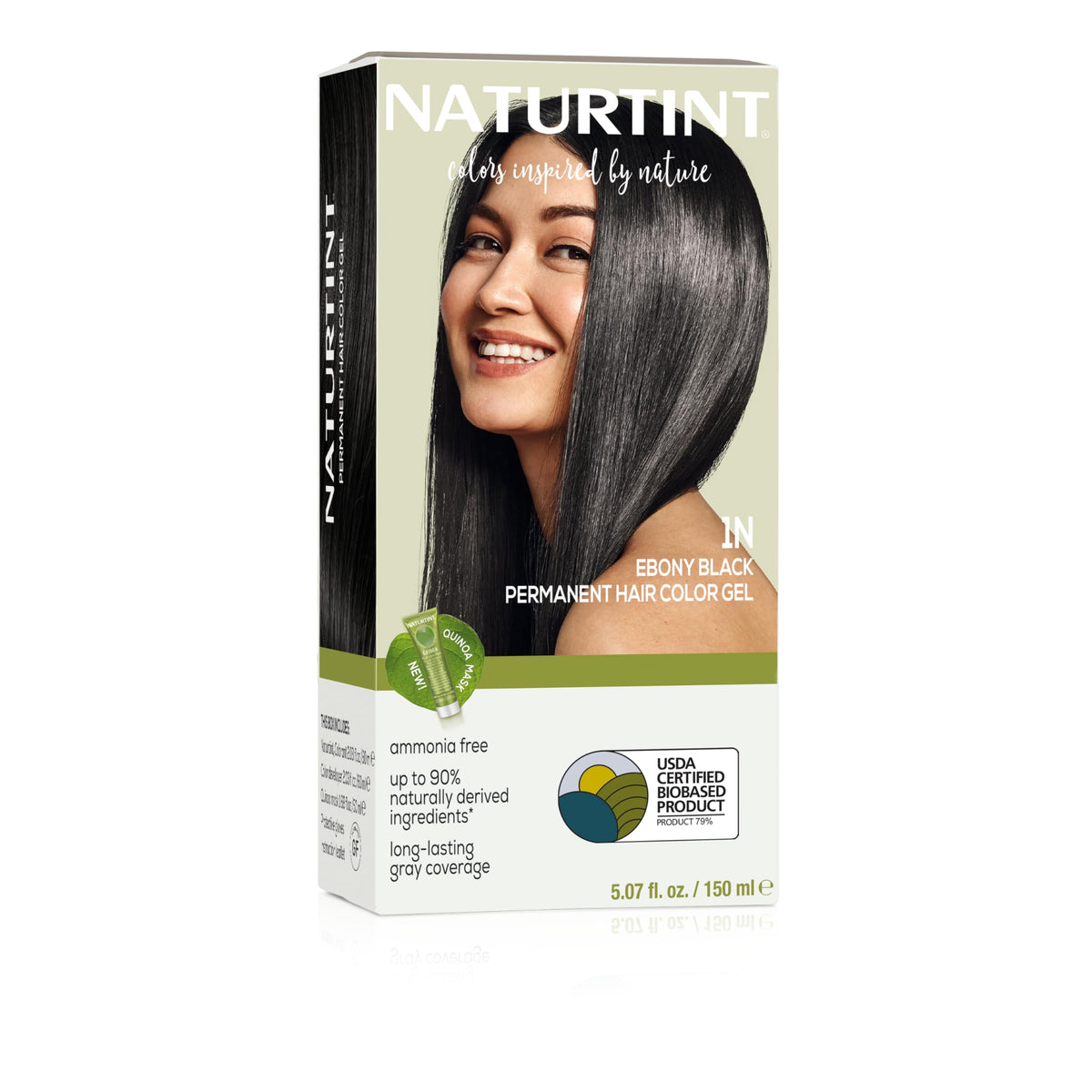 Naturtint 1N Ebony Black Permanent Hair Colour front view