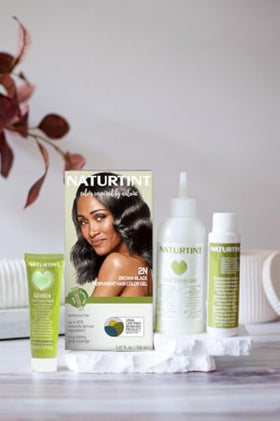 Naturtint 2N Brown Black hair colour application process