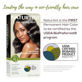 Naturtint 2N Brown Black hair colour results on hair