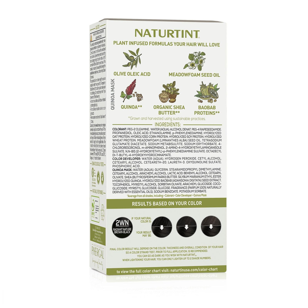 Naturtint 2WN ingredients list on packaging