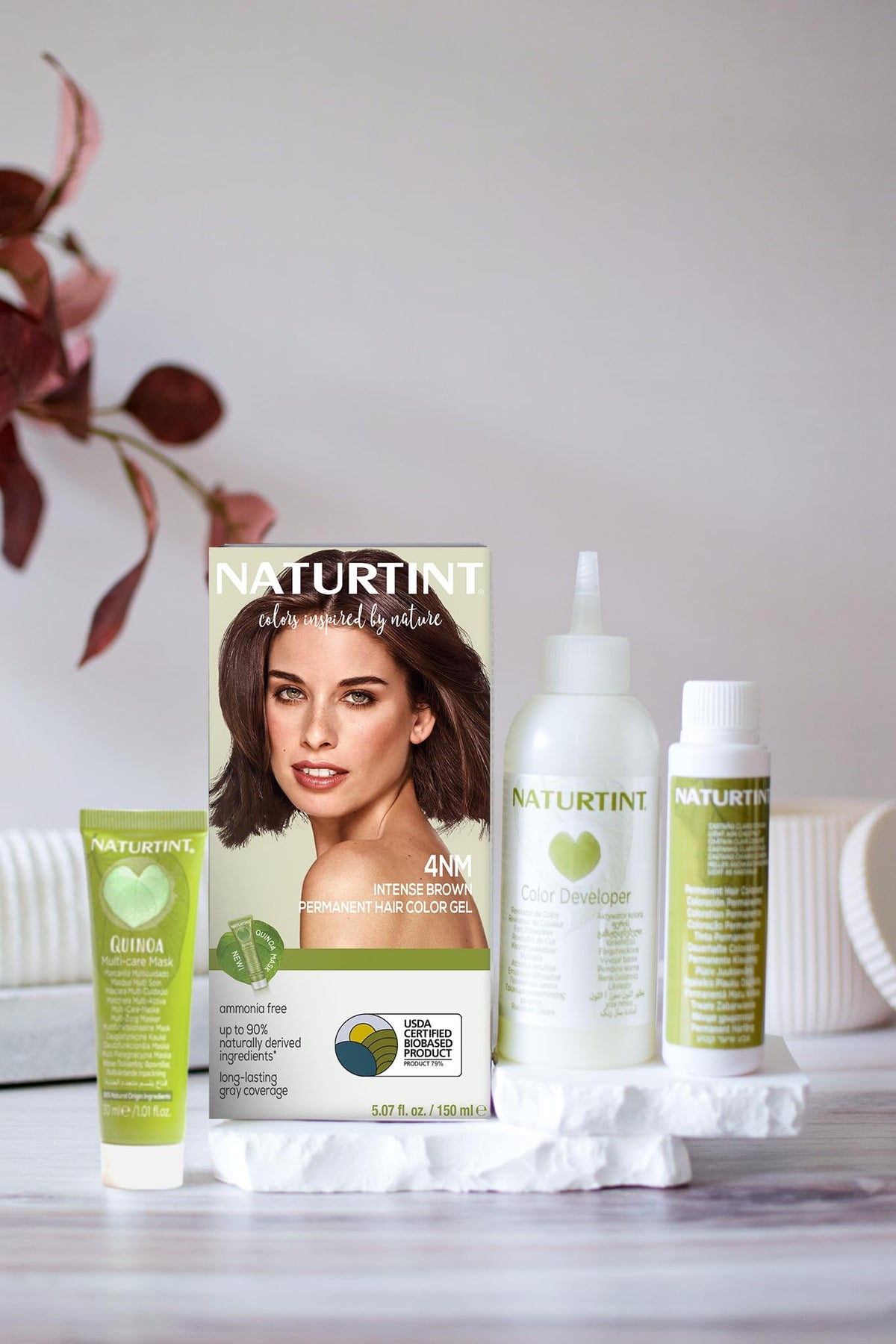 Naturtint 4NM Intense Brown hair colour application process