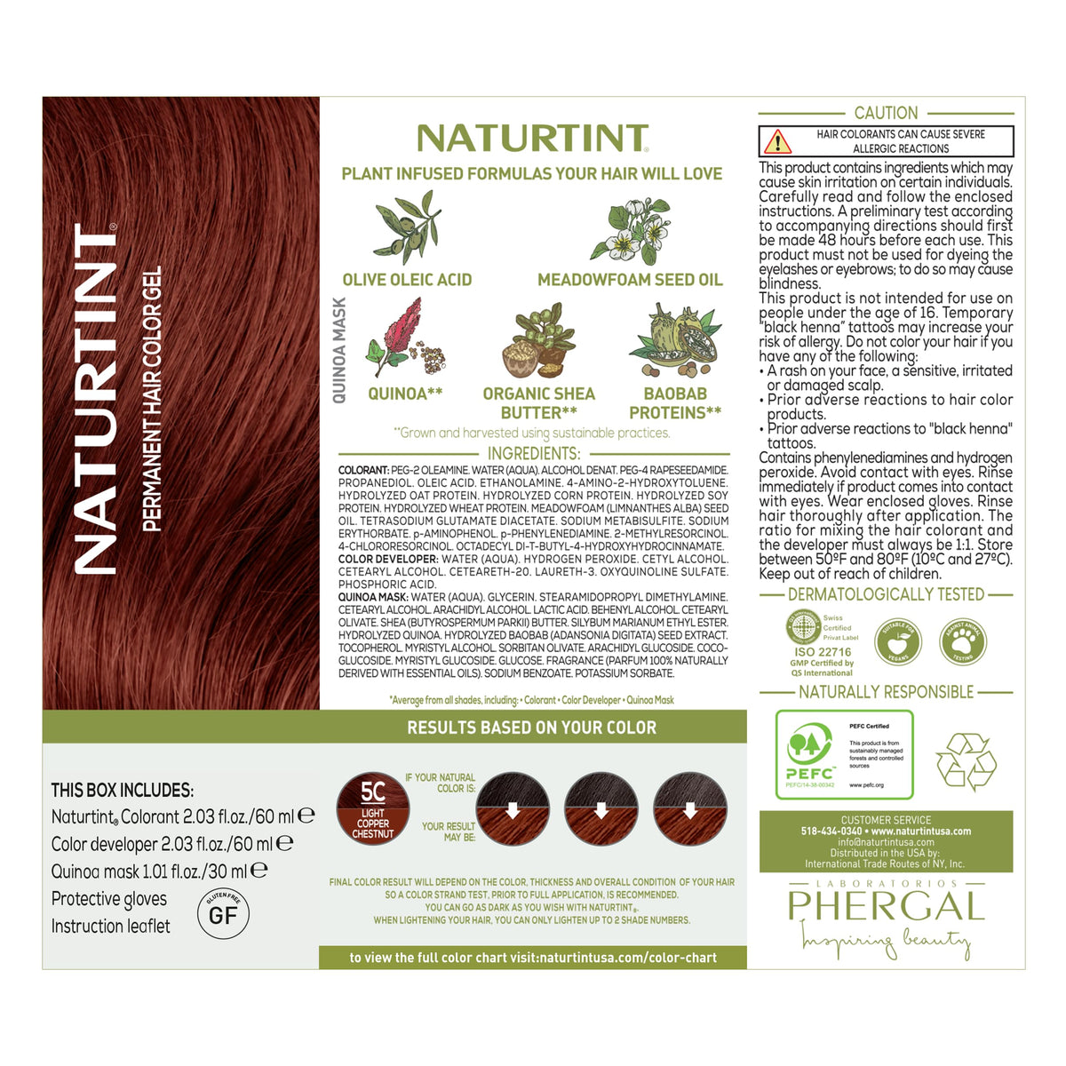 Naturtint 5C Light Copper Chestnut hair colour results on model