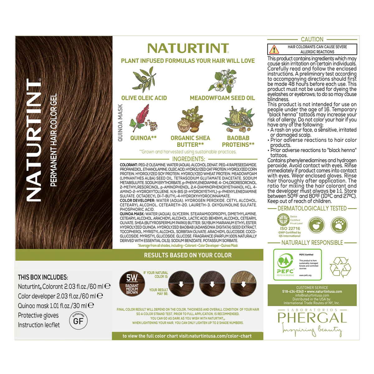 Naturtint 5W Radiant Medium Brown ingredients list