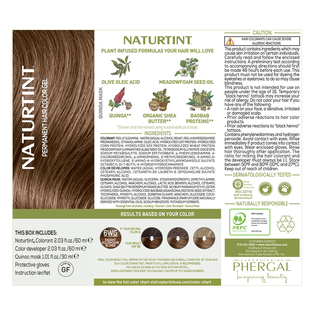 Naturtint 6WG hair colour results on styled hair