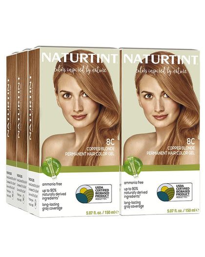 Naturtint 8C Copper Blonde Permanent Hair Colour pack of 6 front view