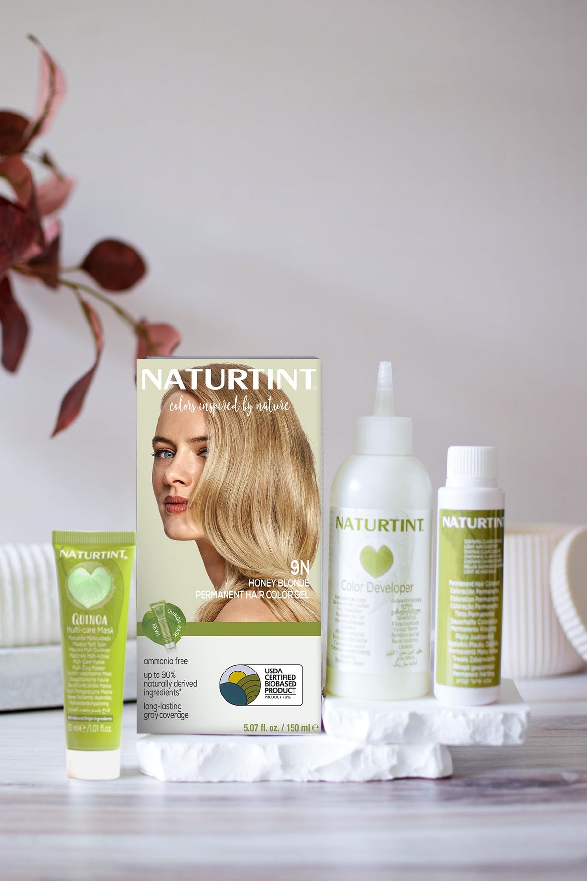 Naturtint 9N Honey Blonde hair colour application process