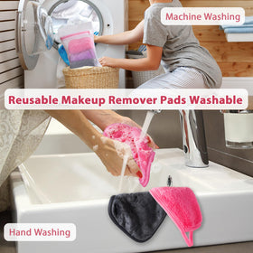 Natwag Makeup Remover Cloths stacked in three colours