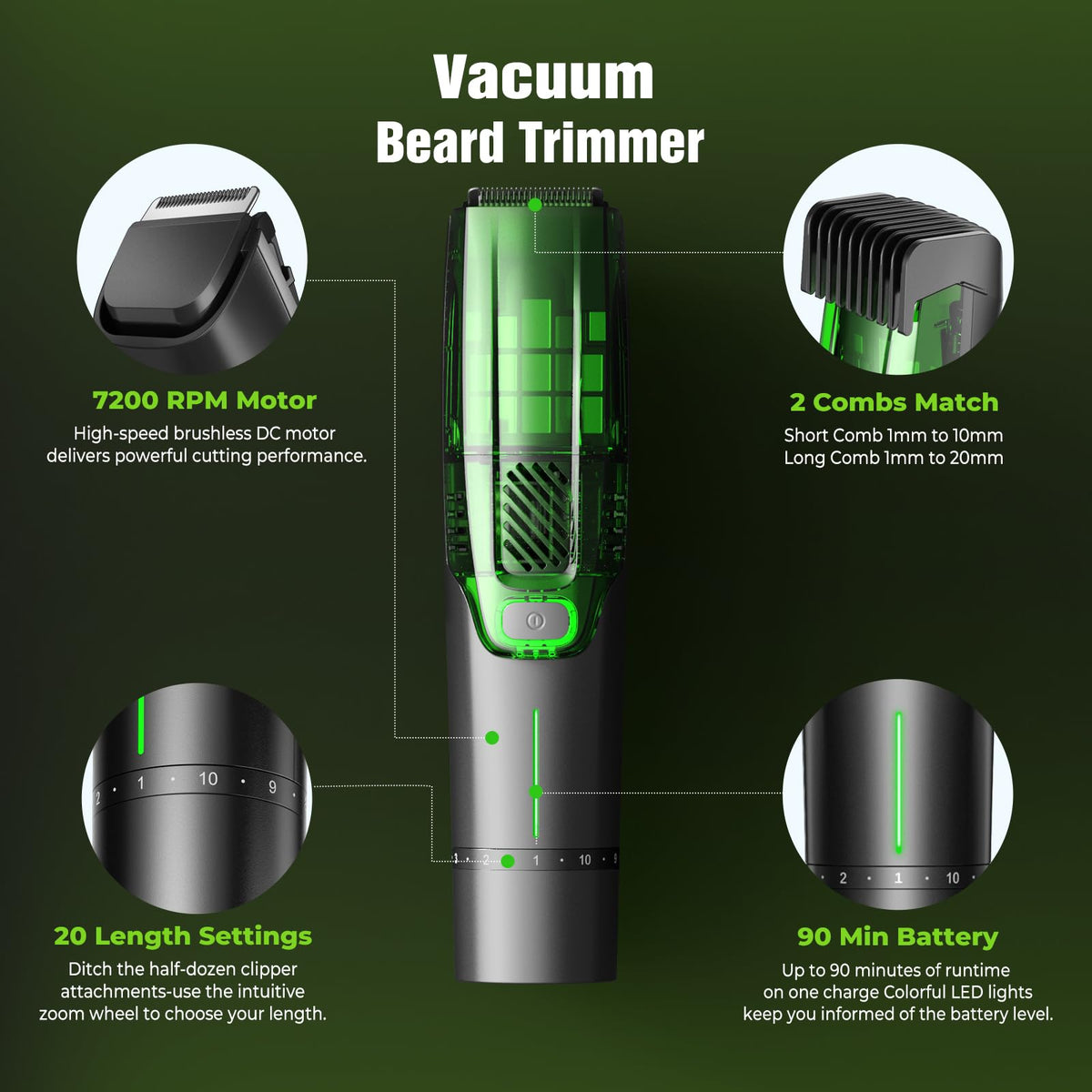 NAUQUOHZ Beard Trimmer side view with USB-C charging port