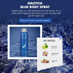 Nautica Blue Body Spray 6 fl oz lifestyle scene