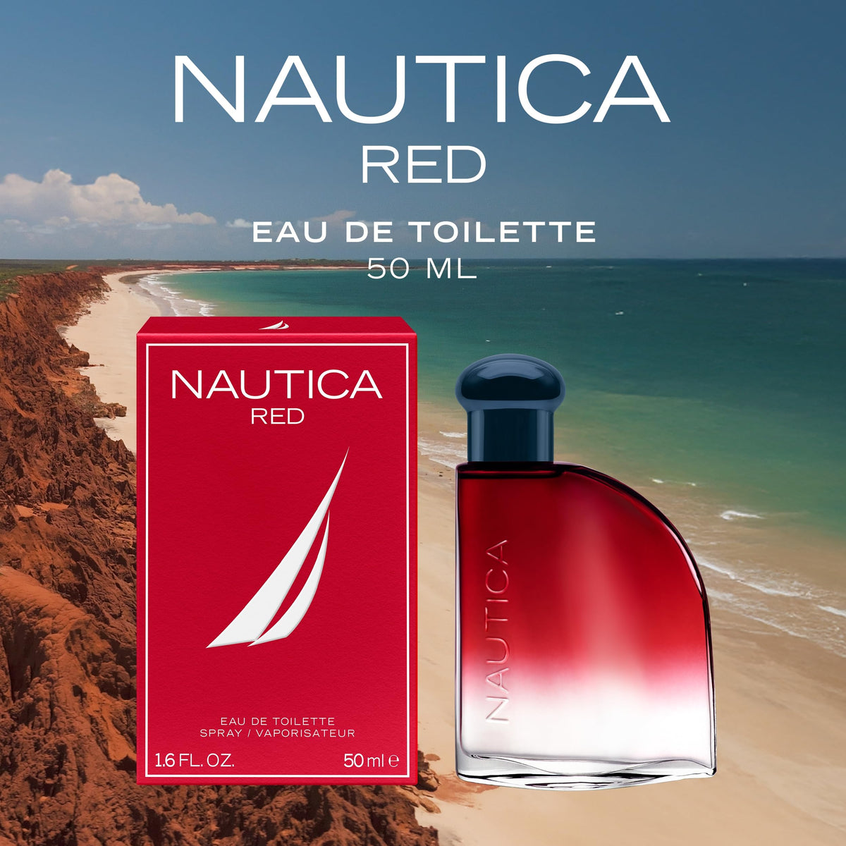 Nautica Color Red Eau de Toilette 1.6oz packaging