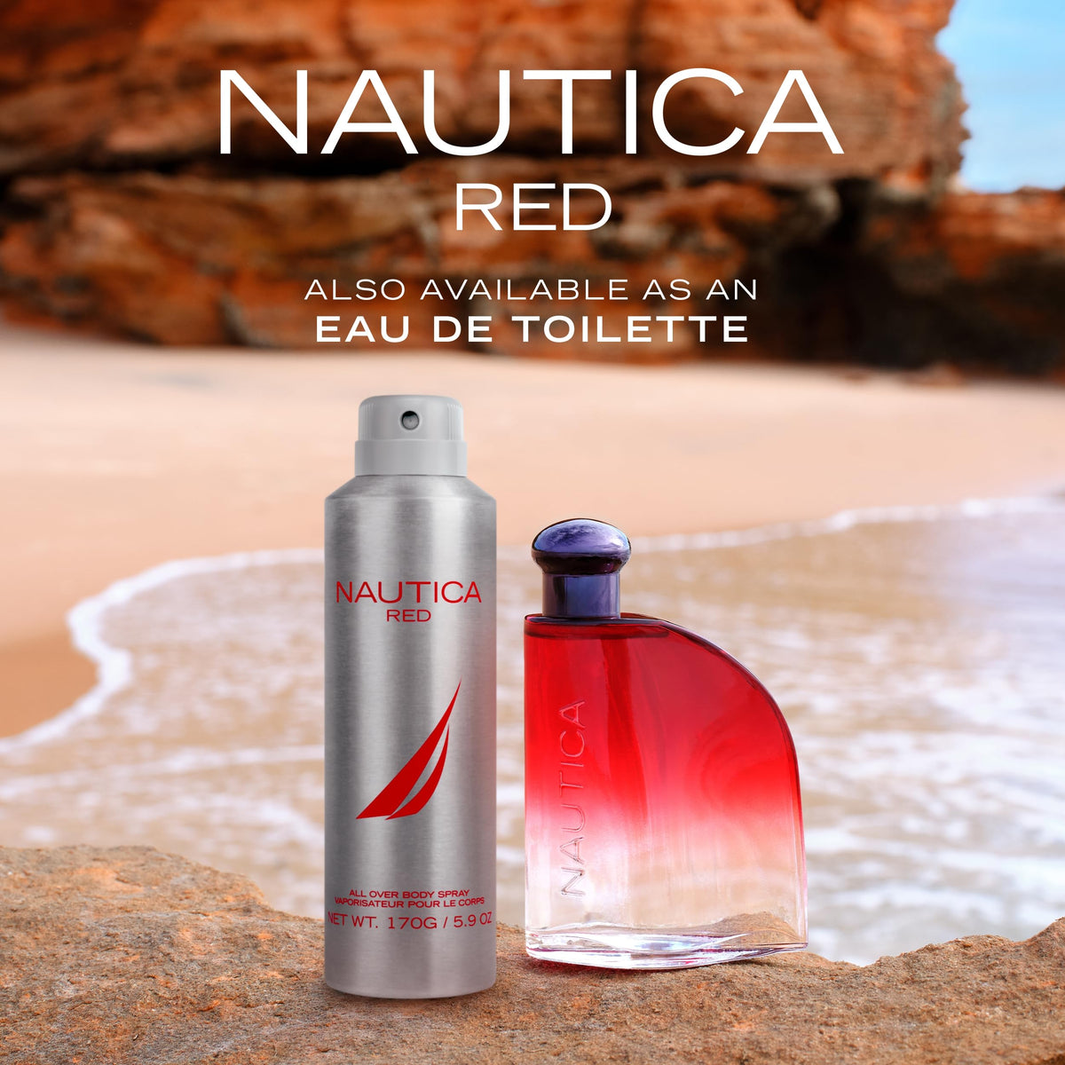 Nautica Red Deodorizing Body Spray 6.0oz back view