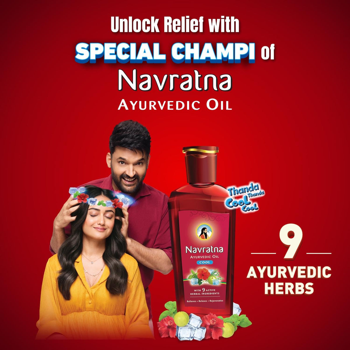 Navratna Ayurvedic Navratna Oil 500ml packaging