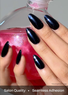 Navy Chrome colour of ohora Semi Gel Nail Strips